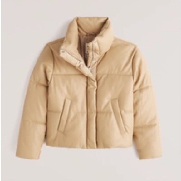 A&F NWT Vegan Leather Mini Puffer - Picture 3 of 3